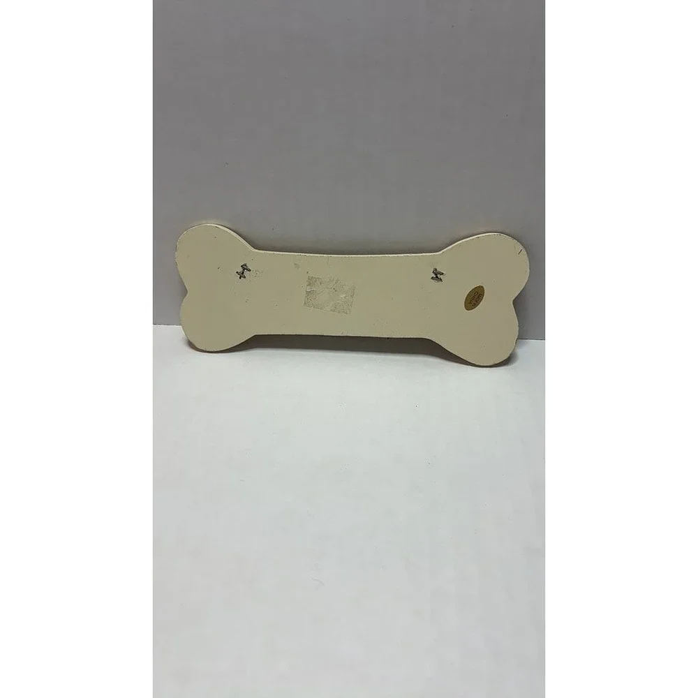 Vintage Dog Bone Shaped Wall Plaque with Humorous Quote